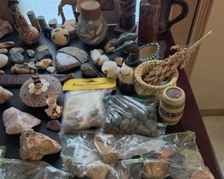Native American, tribal, rock, fossil, and collectables