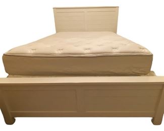 Queen White Wood Bed
