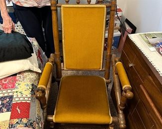 100 plus year old chair that was professionally upholstered. Fantastic condition. 