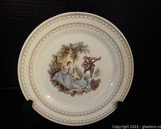 1940s Sheffield Limoges American Serenade Gilded Decor Plate