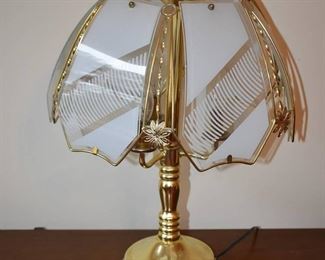 Gold Grey Touch Lamp Brass Tone