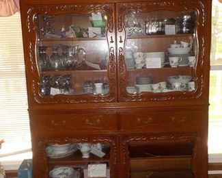 Impressive Wooden Display Cabinet with 2 Drawers and Storage Contents nit Included