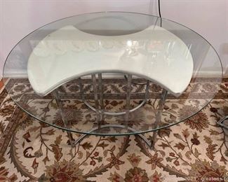 MCM Chrome and Glass Dining Table
