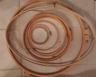 Nice Collection of Wooden Embroidery Quilting Hoops