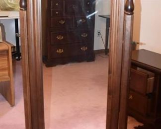 Rectangle Wood Floor Mirror