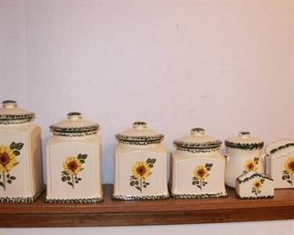 Sunflower Motif Canister Set Napkin Holder and More