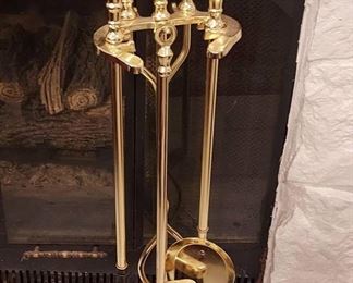 Very Nice 4 Piece Fireplace Tool Set with Stand