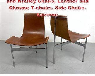 Lot 4 Pair William Katavolos Littell and Krelley Chairs. Leather and Chrome Tchairs. Side Chairs. Laverne