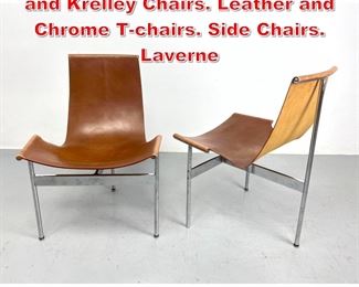 Lot 6 Pair William Katavolos Littell and Krelley Chairs. Leather and Chrome Tchairs. Side Chairs. Laverne