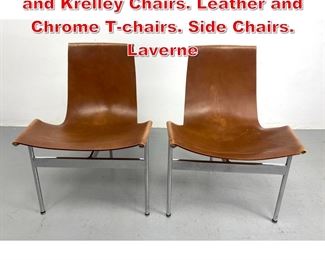Lot 8 Pair William Katavolos Littell and Krelley Chairs. Leather and Chrome Tchairs. Side Chairs. Laverne