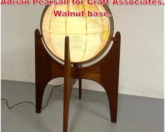 Lot 11 Light up World Globe by Adrian Pearsall for Craft Associates. Walnut base. 