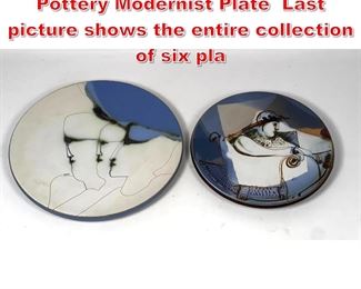 Lot 18 2pc SUSANA ESPINOSA Art Pottery Modernist Plate Last picture shows the entire collection of six pla