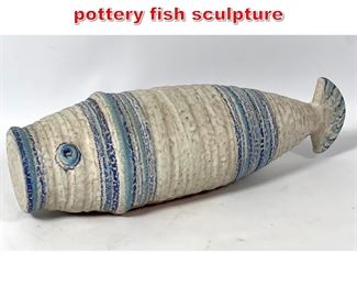 Lot 46 Gambone style hand built pottery fish sculpture