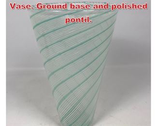 Lot 60 Venini Attributed Tall Flared Vase. Ground base and polished pontil. 