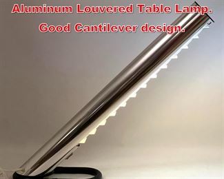 Lot 68 Mid Century Modern Mod Aluminum Louvered Table Lamp. Good Cantilever design. 