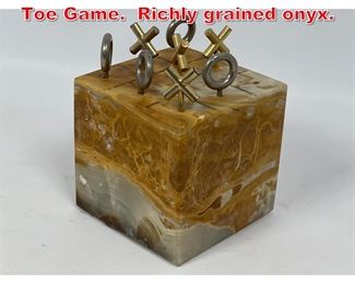 Lot 73 C JERE Onyx Cube Tic Tac Toe Game. Richly grained onyx. 