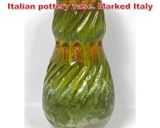Lot 80 Architectural Alvino Bagni Italian pottery vase. Marked Italy