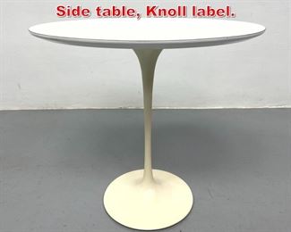 Lot 87 Knoll Oval Eero Saarinen Side table, Knoll label.