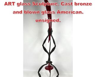 Lot 95 Large Charles Paul Savoie ART glass Sculpture. Cast bronze and blown glass American. unsigned.