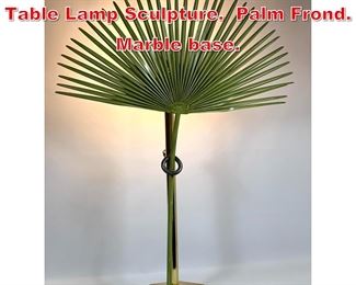 Lot 105 Italian Modern Mixed Metal Table Lamp Sculpture. Palm Frond. Marble base. 