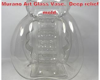 Lot 120 Extra Large Vetri Italian Murano Art Glass Vase. Deep relief mold. 
