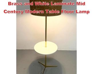 Lot 152 Laurel Paul McCobb Style Brass and White Laminate Mid Century Modern Table Floor Lamp