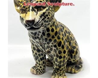 Lot 155 Italian Pottery Baby Leopard Sculpture. 