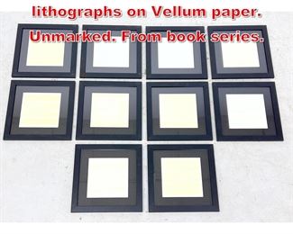 Lot 163 Ten 10 Agnes Martin lithographs on Vellum paper. Unmarked. From book series. 