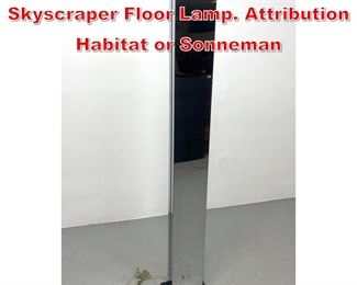 Lot 170 Chrome Monolith Torchiere Skyscraper Floor Lamp. Attribution Habitat or Sonneman