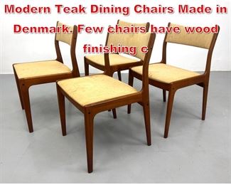 Lot 177 Uldum Mobelfabrik Danish Modern Teak Dining Chairs Made in Denmark. Few chairs have wood finishing c