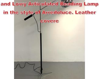 Lot 179 Mid Century Modern Koch and Lowy Articulated Reading Lamp in the style of Arredoluce. Leather covere