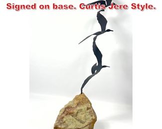Lot 183 BIJAN bird sculpture. Signed on base. Curtis Jere Style.
