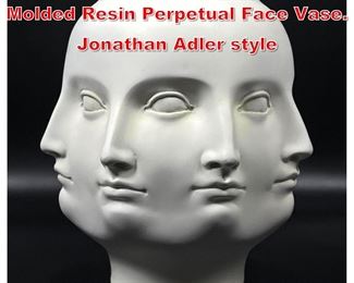 Lot 182 Fornasetti style. TMS 2005. Molded Resin Perpetual Face Vase. Jonathan Adler style