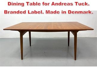 Lot 187 HANS WEGNER Teak Dining Table for Andreas Tuck. Branded Label. Made in Denmark.