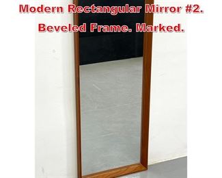Lot 190 SPEJLE Teak Danish Modern Rectangular Mirror 2. Beveled Frame. Marked. 