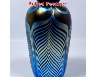 Lot 207 CARLSON Art Glass Vase. Pulled Feather. 
