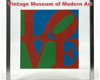 Lot 213 Robert Indiana LOVE Print. Vintage Museum of Modern Art 
