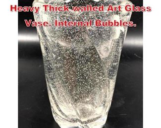 Lot 215 Daum Nancy France Heavy Thick walled Art Glass Vase. Internal Bubbles. 