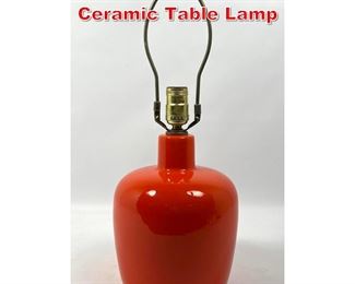 Lot 218 Orange Mid Century Ceramic Table Lamp