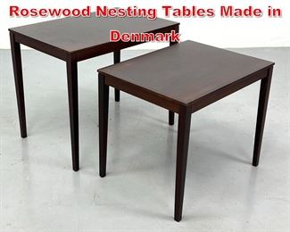 Lot 222 2pc Danish Modern Rosewood Nesting Tables Made in Denmark