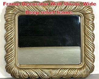 Lot 223 Large Silvered Carved Frame Decorator Wall Mirror. Wide Deep relief frame. 