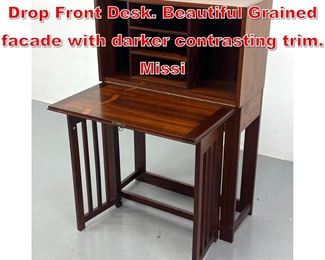 Lot 233 Rosewood Danish Modern Drop Front Desk. Beautiful Grained facade with darker contrasting trim. Missi