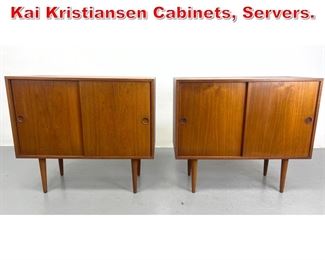 Lot 234 Pair of Danish Modern Teak Kai Kristiansen Cabinets, Servers.