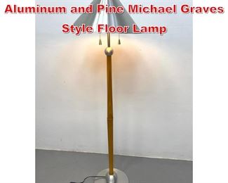 Lot 241 Post Modern Spun Aluminum and Pine Michael Graves Style Floor Lamp