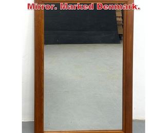 Lot 244 Teak Danish Modern Wall Mirror. Marked Denmark. 