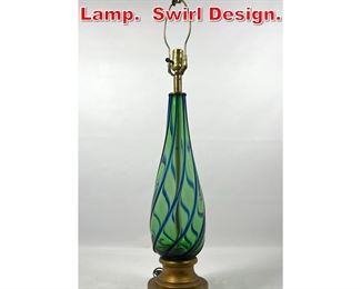 Lot 245 Murano Art Glass Table Lamp. Swirl Design. 