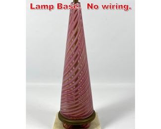 Lot 246 Italian Murano Glass Table Lamp Base. No wiring. 