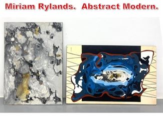 Lot 268 Two Original Paintings by Miriam Rylands. Abstract Modern.
