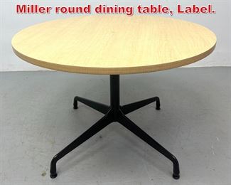 Lot 270 Charles Eames for Herman Miller round dining table, Label. 