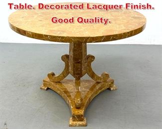 Lot 281 Colombian Center Dining Table. Decorated Lacquer Finish. Good Quality. 